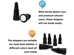 *pacote Com 8 Rolhas De Silicone Reutilizáveis ​​para Garrafas De Vinho*