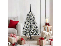 Vidaxl Árvore De Natal Artificial Verde E Branco 120 Cm Pvc E Metal