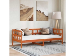 Vidaxl Sofá-cama Sem Colchão 80x200 Cm Madeira De Pinho Castanho Cera