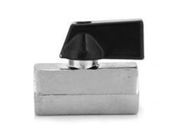 Válvula De Esfera Laxiscreed G1/4 De Latão Cromado Com Fura Feminina E Manípulo Reto