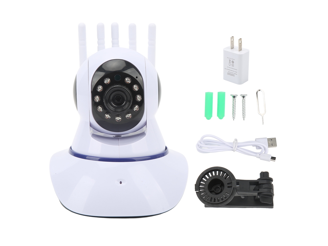 Câmera Panorâmica Ângulo De 360 Graus Wifi 2.4ghz 1080p Hd Dupla