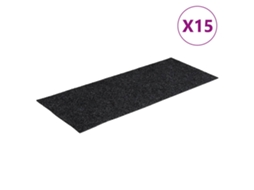 Tapetes de Escada Autoadesivos 15 Peças 60x25 Cm Cinzento Escuro Retangulares MAISON EXCLUSIVE