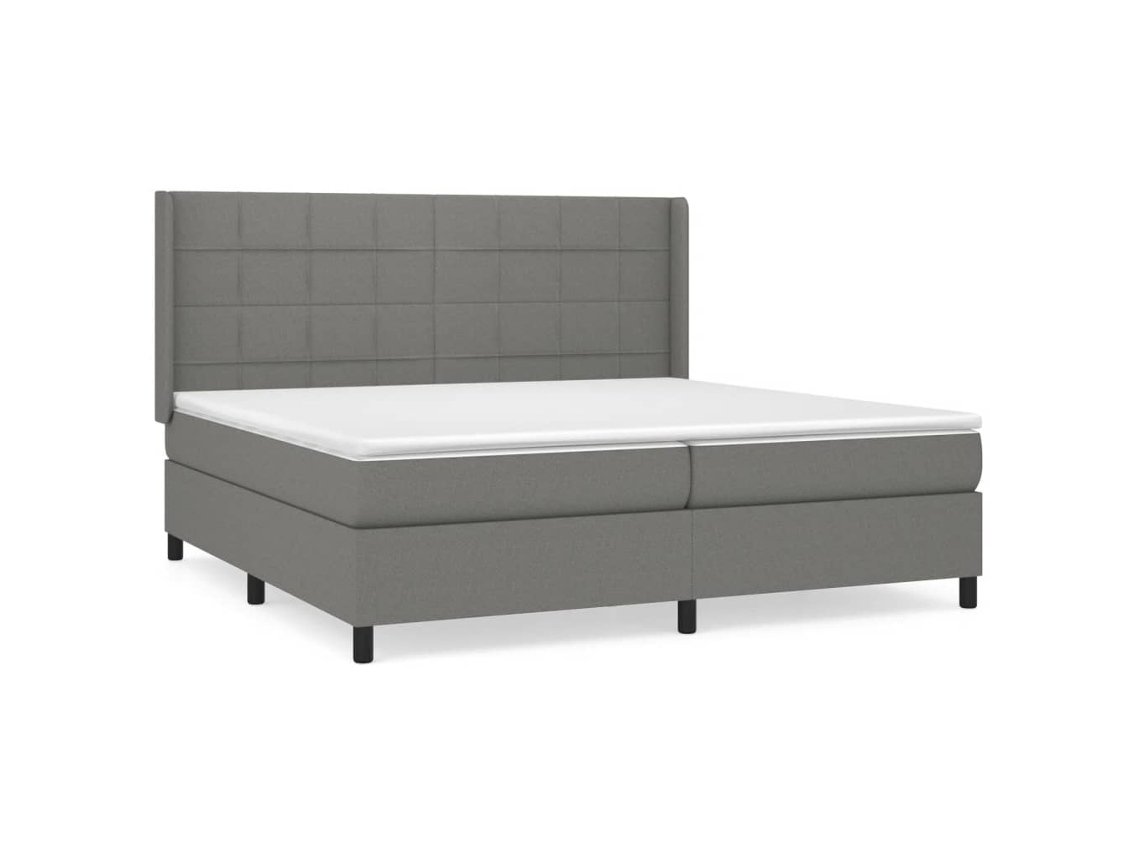 Cama com Molas/Colchão 200x200 Cm em Tecido Cinzento Escuro MAISON EXCLUSIVE