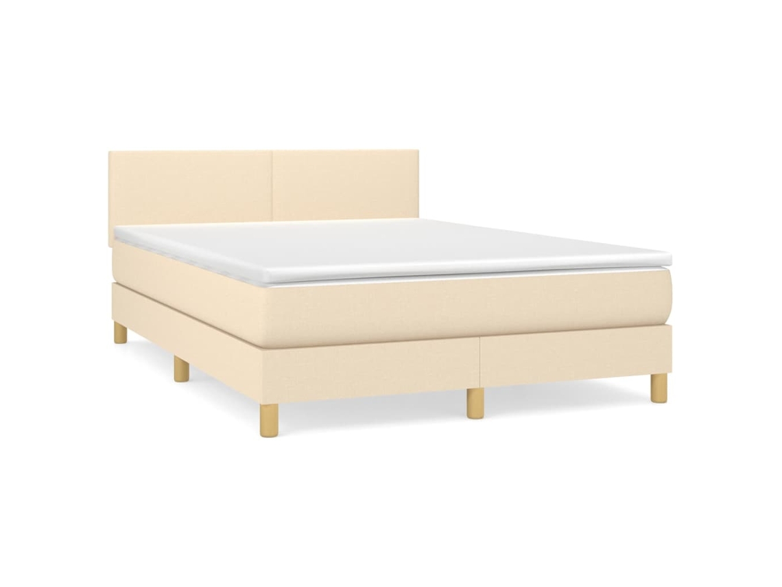 Box Spring Bed, Box Spring Beds Vidaxl Creme Tecido (140 X 200 Cm)