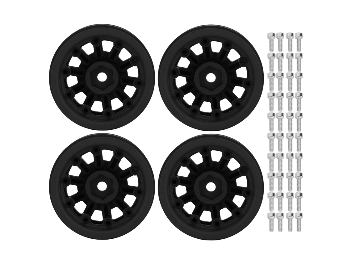 Mali aros de Roda Beadlock Rc 1.9in para Axial Scx10 Traxxas Carros de Controle Remoto 1/10 Preto