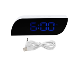 Reloj Digital Led Con Alarma Noche Luz Brillo Ajustable 12/24h Ghy-0801azul
