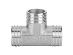 Conector em T com roscas macho 3/4, aço inox 304 | S/MARCA