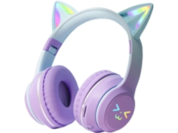 Fones De Ouvido Com Orelhas Gato, Microfone E Luzes De Led