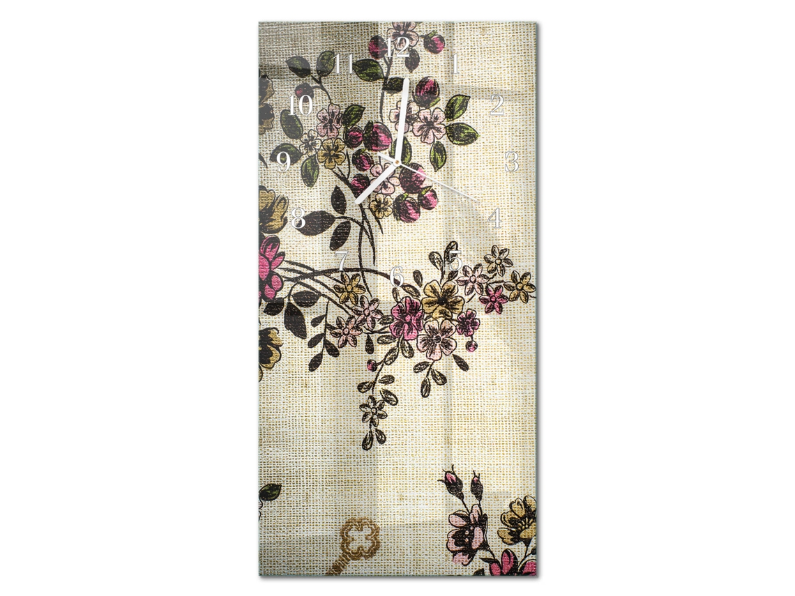 Relógio De Parede De Vidro Multicolor Espelharte (30x60 Cm)