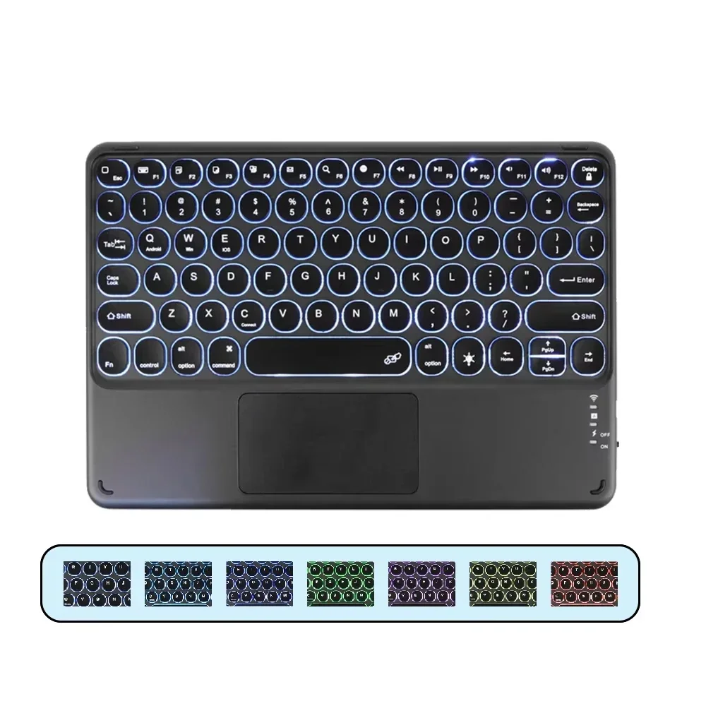 Teclado Bluetooth Retroiluminado para Tablets Ios e Android e Computadores. MDUG (apenas Teclado Preto)
