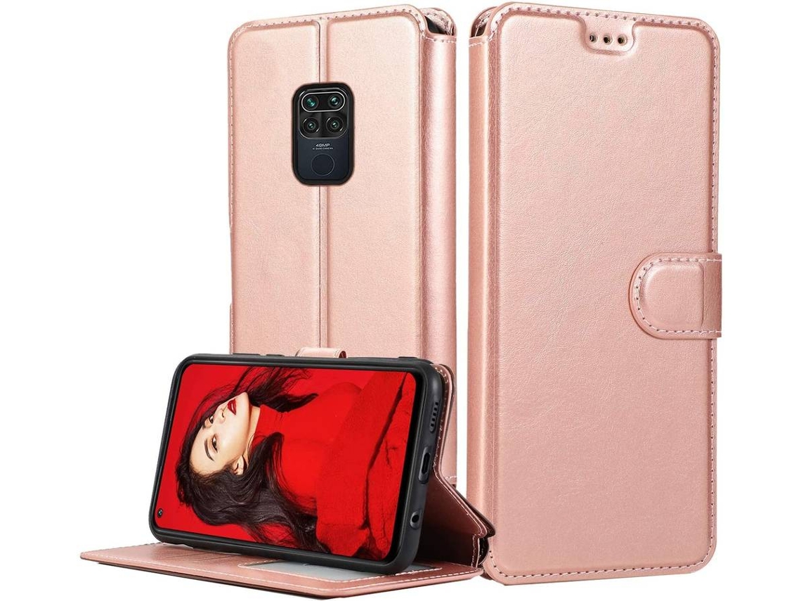 Capa Xiaomi Redmi Note 9 HONGWE. Livro Rosa