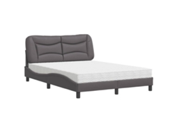 Bed, Beds Vidaxl Cinzeto Couro Artificial (140 X 200 Cm)