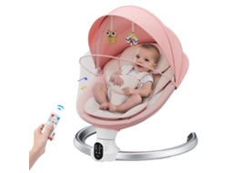 Balanço Para Bebê, Ângulos Ajustáveis, Recurso De Música Bluetooth, Rosa