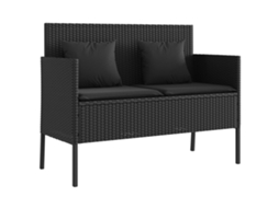 Garden Bench, Garden Benches Vidaxl Preto Rattan / Vime (n/a)