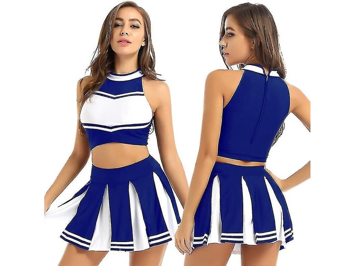 Traje Fasst, Líder de Torcida, Mulher, Uniforme, Vestido, Top Bustier, Saia Plissada | S/MARCA