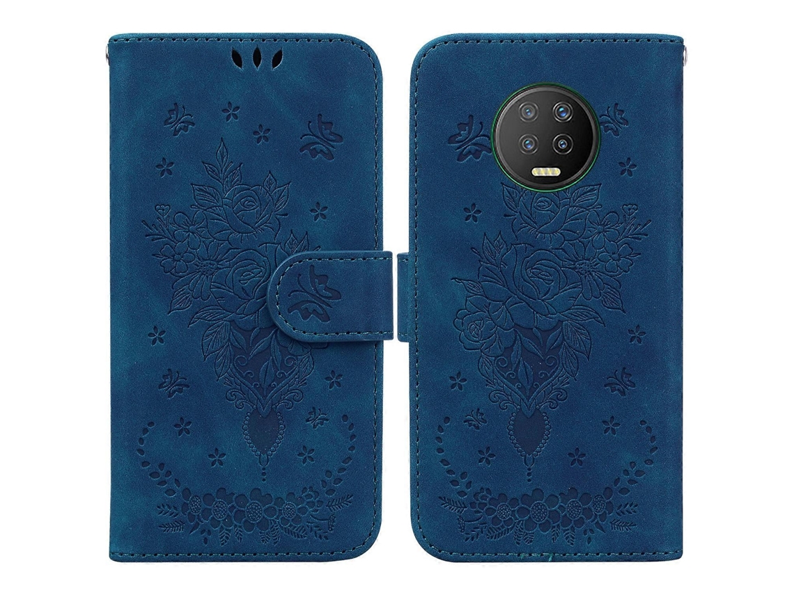 Capa De Celular Em Couro Com Estampa De Borboleta E Rosa Para Infinix Note 7 X690