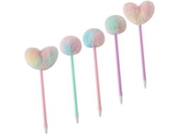 Villcase Conjunto De 5 Canetas Esferográficas Decorativas Com Pompons