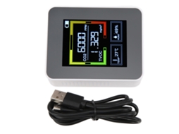 Detector de Dióxido de Carbono Inteligente Znaz2co2 Monitor de Qualidade do Ar 4 em 1 Termômetro e Higrômetro Branco
