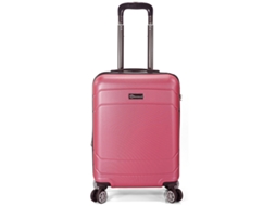 Mala de Cabine Benzi Bz5784rs-50, 50 cm, rígida extensível, ABS, leve, 40 litros, 4 rodas duplas, fabricada com combinação, rosa