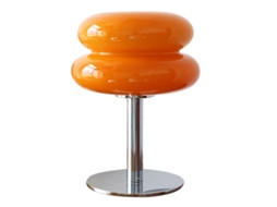2026 lâmpada de Mesa Macaron de Vidro para Crianças, Lâmpada de Noite Usb com 3 Cores Ajustáveis, Laranja
