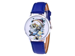 Reloj De Pulsera Analógico De Cuarzo Con Dial Redondo Fashion Para Mujer (azul Real)