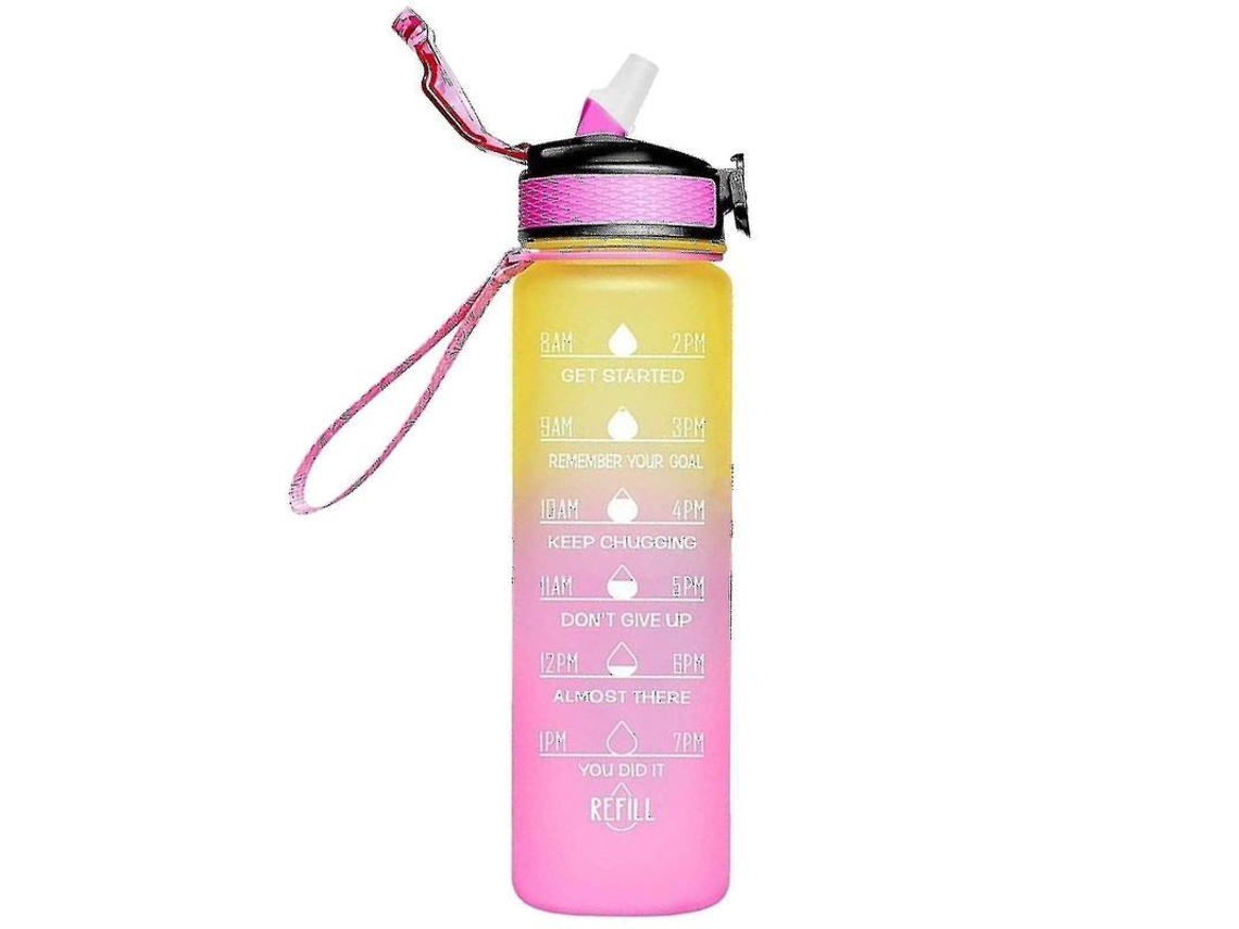 Garrafa De Água 1000ml Tritan Sem Bpa, Antiderramamento, Marcadores De Tempo E Citações Inspiradoras Estilo 5