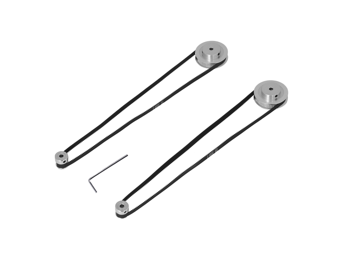 Conjuntos De Polias Síncronas 20t E 60t Com 2 Correias De 6 Mm Para Impressora 3d Com Furo De 5 Mm Aquaforge
