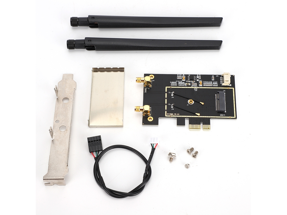 Adaptador Wi Fi Wlan Pci E 1x Para Desktop, Compatível Com Placas De Rede M.2 Ngff , Conversor Para Pci E 1x. Aquaforge (8260, 7265, 1535 E 7260)