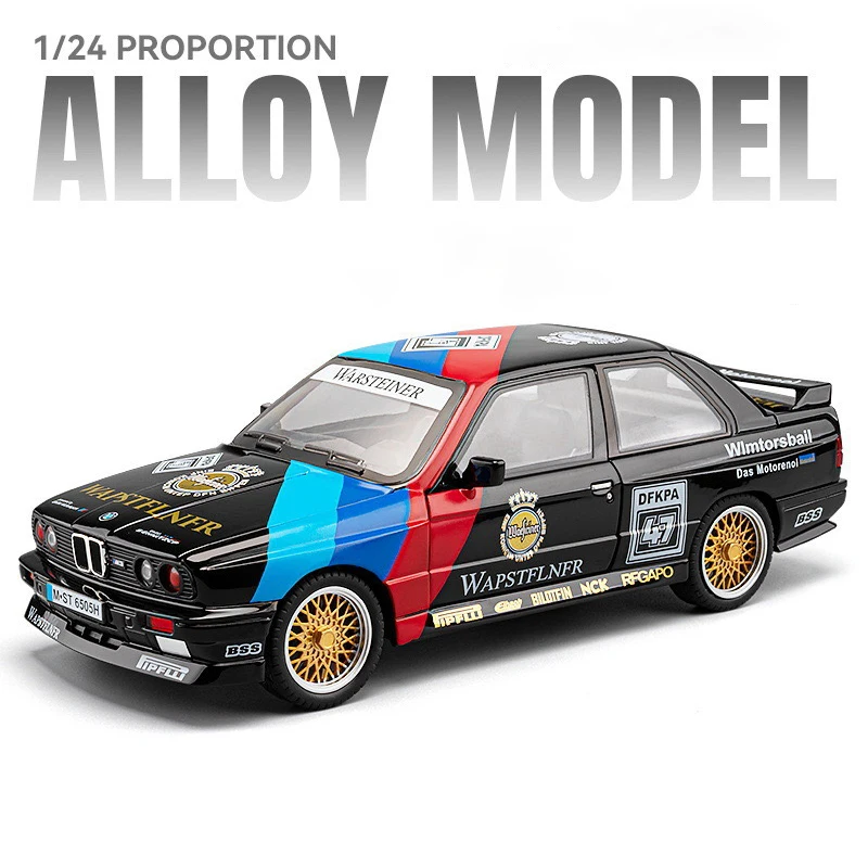 (preto E Azul) Miniatura De Carro De Liga Metálica Supercarro Em Escala 1:24 - Modelo De Carro Em Metal Fundido
