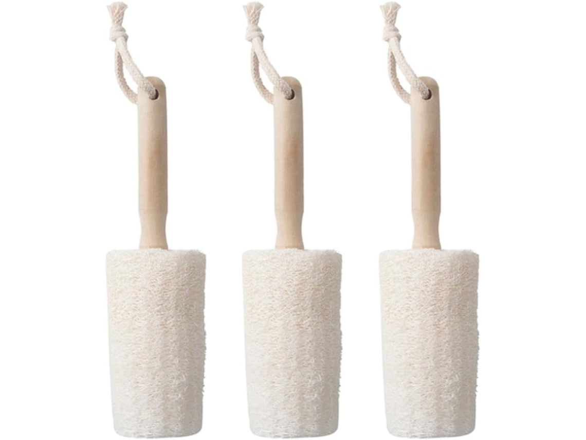 Conjunto De 3 Escovas De Fibra Fina Com Cabo Longo Para Limpeza De Garrafas Com Água.