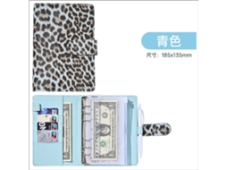 Creative A6 Pu Leather Leopard Pattern Budget Binder Blue, Spiral Notebook Cover Only