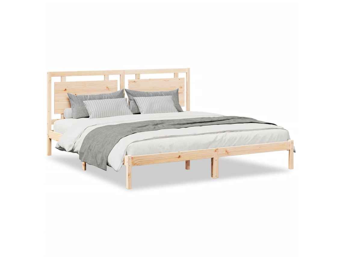 Bed Frame, Bed Frames Vidaxl Marrom Madeira De Pinho (200 X 210 Cm)