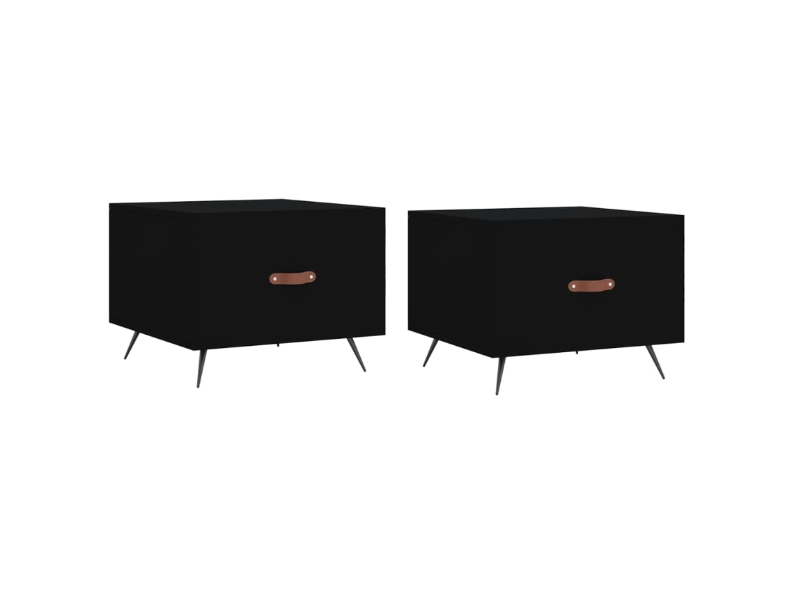 Conjunto de Mesas de Centro 2 Pcs Madeira Processada Preto MAISON EXCLUSIVE (50x50x40 cm)