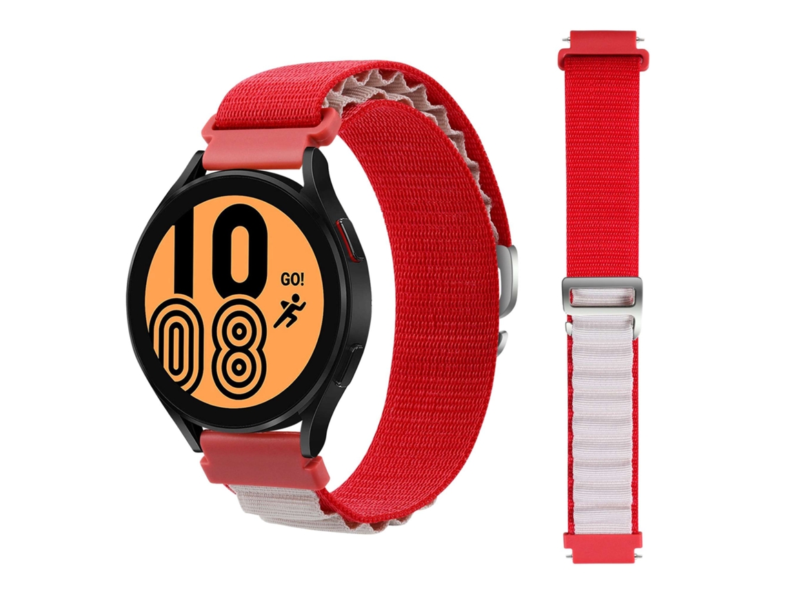 Bracelete Alpine G-Hook Ajustável Huawei Watch Gt 3 Active 46Mm Vermelho e Branco