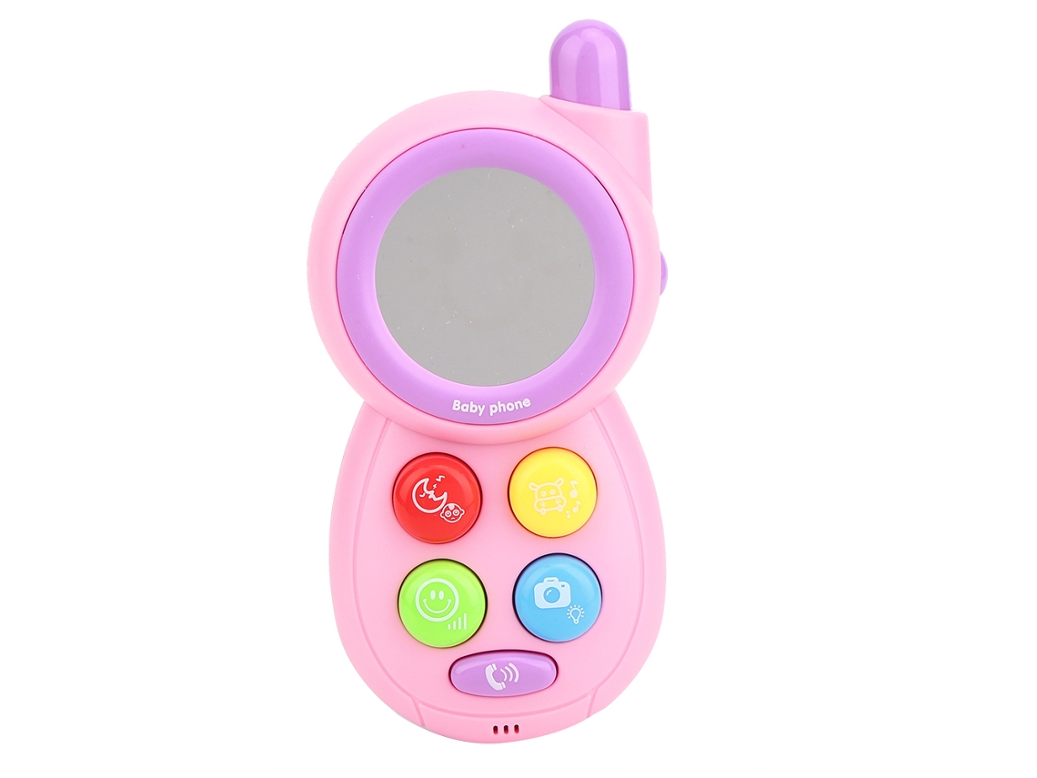 Mali brinquedo Telefone Musical Infantil Multifuncional Educativo Móvel Rosa
