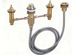 Conector De Base Para Torneira Banheira Três Ou Quatro Furos Com Porca Extrusão Tubo Cobre 88513000 Peça Reposição
