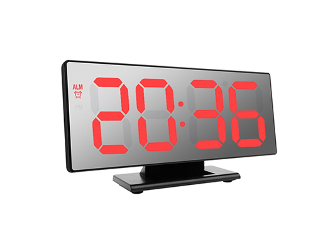 Relógio eletrônico de mesa multifuncional Brilvibera com visor de temperatura e função de repetição.