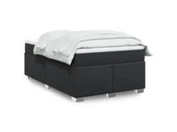 Vidaxl Cama Com Molas/colchão 120x200 Cm Couro Artificial Preto