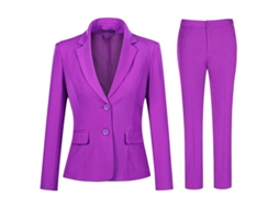 Conjunto Top E Calça De Tricot - Tecido Confortável E Respirável - Ideal Para Todas As Estações E Ocasiões Roxo