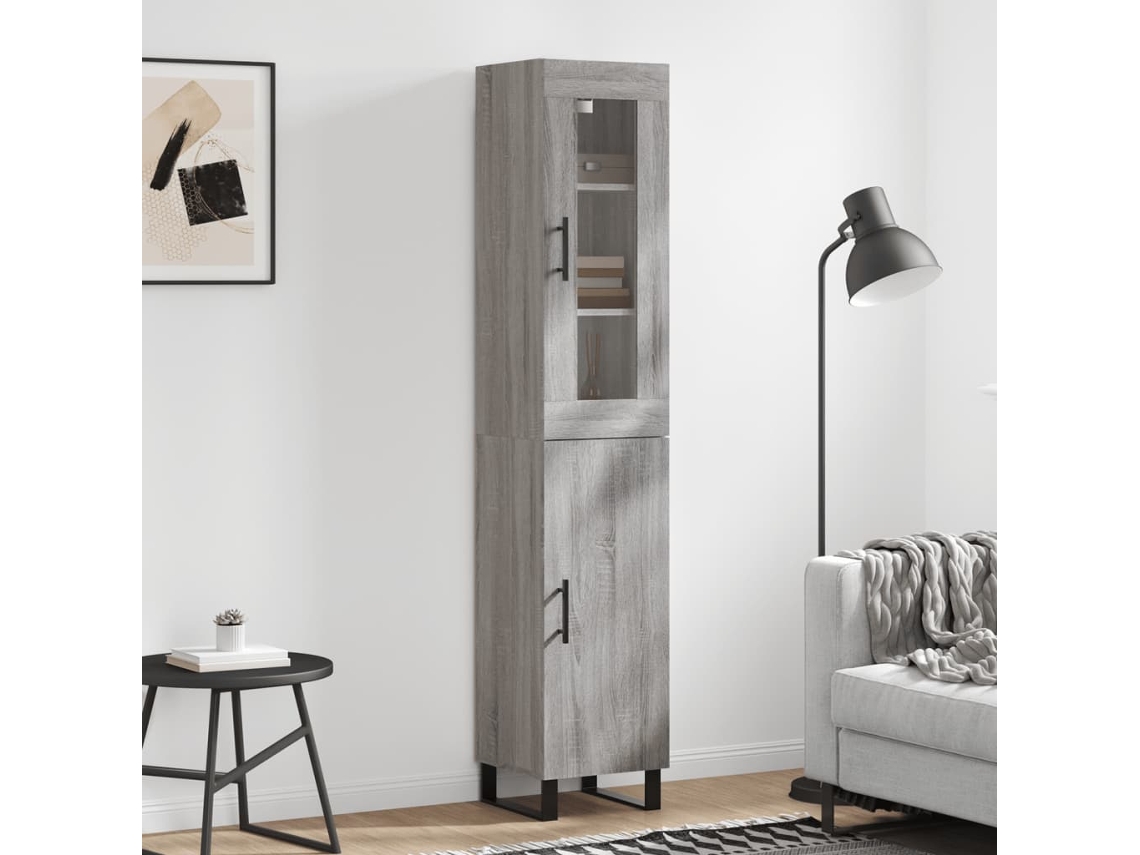 Armario alto 34,5x34x180 cm Madera procesada Gris Sonoma