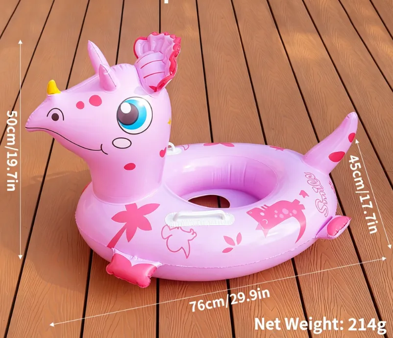 Piscina assento Inflável Triceratops rosa 75x50cm AOZORZ