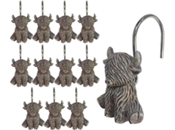 Conjunto De 12 Ganchos Decorativos Para Cortina Chuveiro.