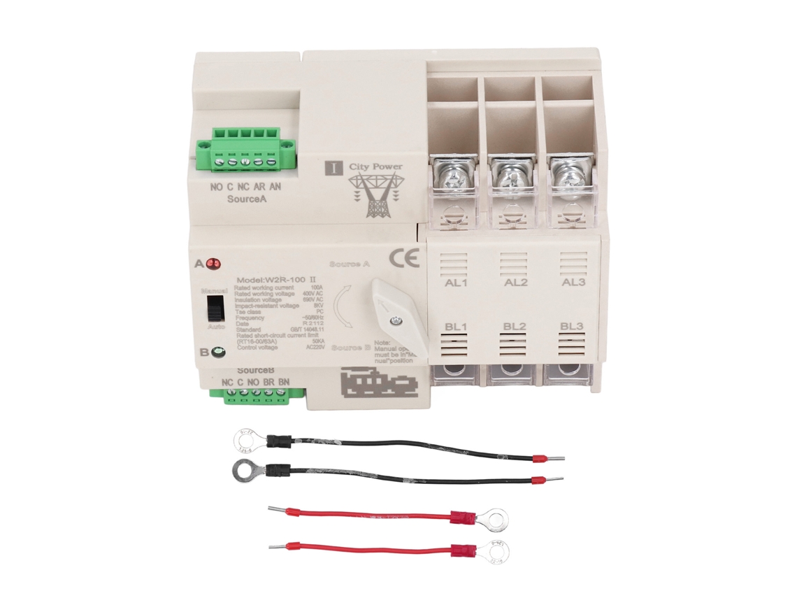 Chave De Transferência Automática 3p 100a 220v Ac Para Casa E Fábrica