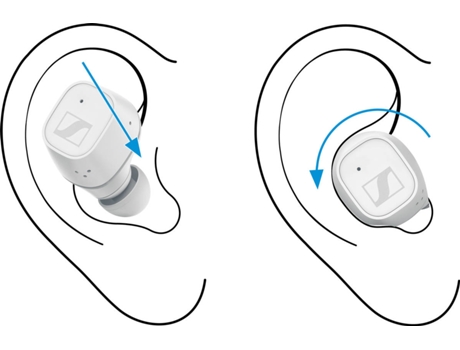 Auriculares Bluetooth True Wireless SENNHEISER CX400 (In Ear - Microfone - Branco)