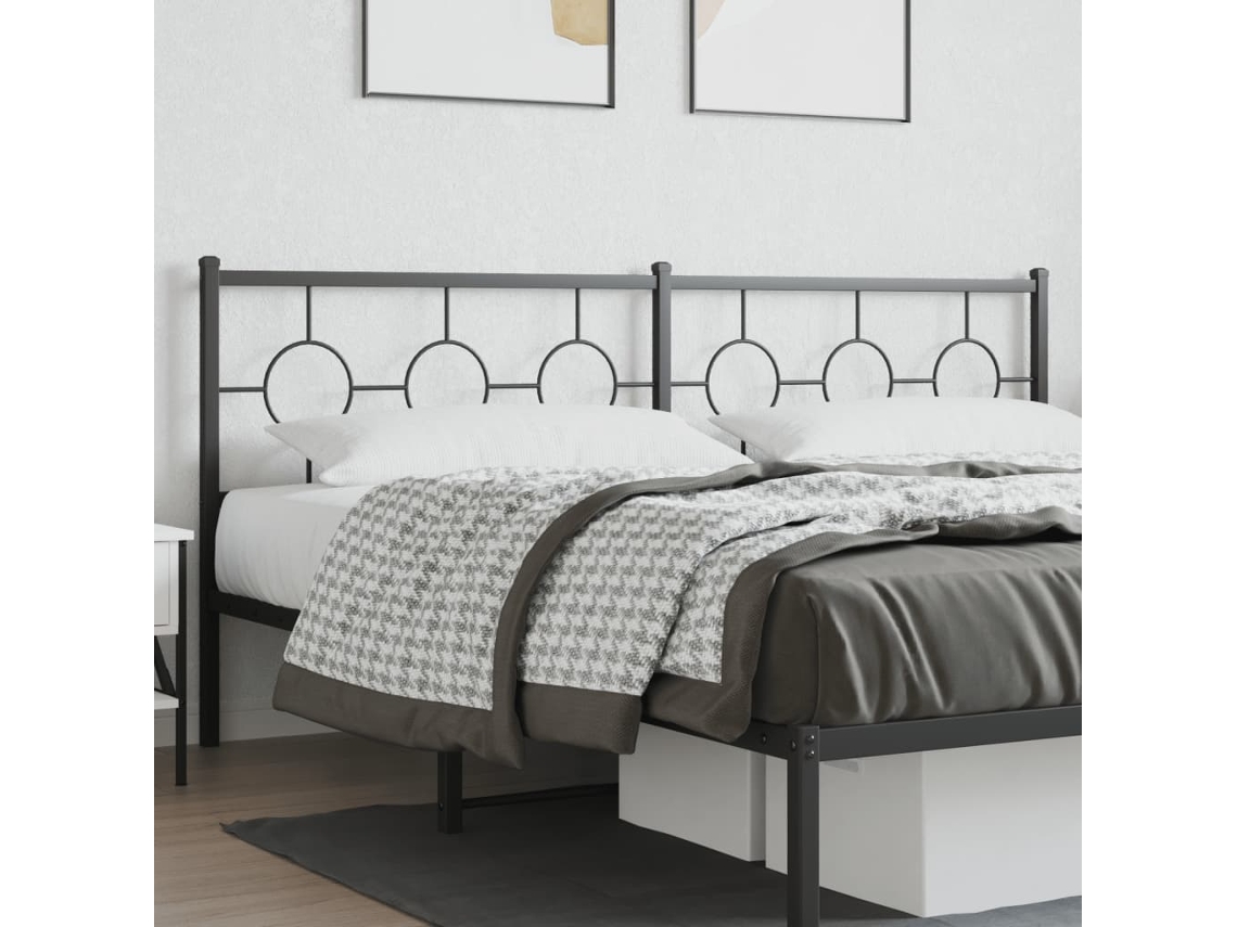 Vidaxl Cabeceira De Substituição 200 Cm Metal Preto