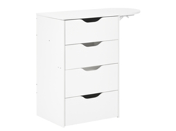 Tocador Con Espejo Y Taburete Beliani Beloeil De Mdf Blanco 47x40x118