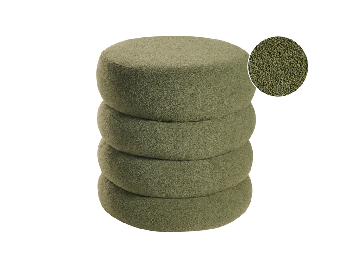Beliani Pufe Sumpter Bouclé Verde 43x43x47