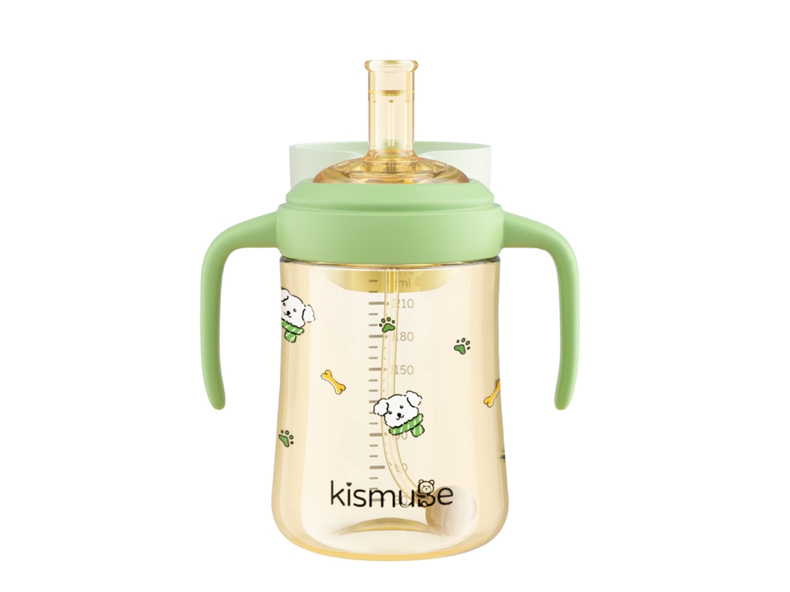 Flip-top Baby Bottle With Integrated Lid And Direct Drinking Cup For Babies Over 6 Months Old With Strawverde Com Bico, 300ml