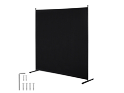 Biombo Separador de Ambientes 1810 X 1815 500 Mm, Painel um Só Mampara Privacidade para Interiores, Escritório, Quarto, Preto