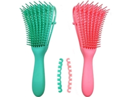 Escovas de Cabelo Escova Desembaraçadora Escova Desembaraçadora de Cabelo Preto Natural para Cabelo Afro 3A a 4C Cabelo Encaracolado Molhado